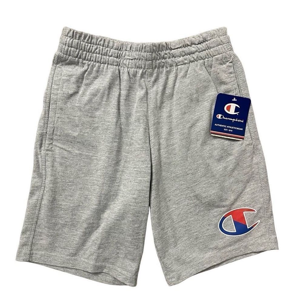 Champion Boy’s Gray Heritage Logo 7” Cotton Blend Pull-On Shorts Small